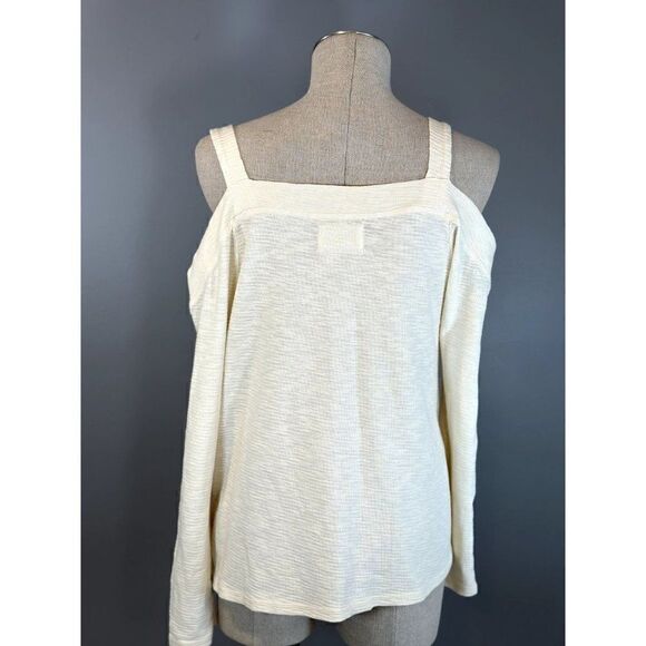 Anthropologie Sol Angeles Reyes Open Shoulder Knit Top in Ivory Size S - Picture 4 of 6
